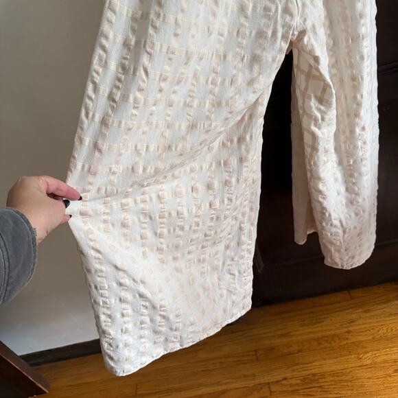 MARA HOFFMAN | Whitney Cotton Windowpane Wide Leg Jumpsuit Cover up Extra Small - Picture 8 of 9